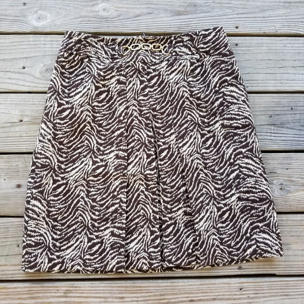 Sz 6 A Line pleated wool silk blend CAREER